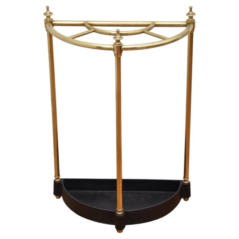 Demi Lune Brass Umbrella Stand